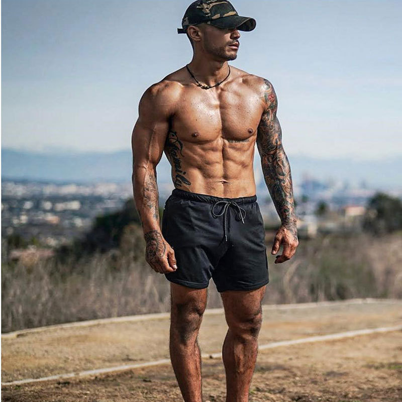 2 in 1 Men's Elastic Gym Shorts