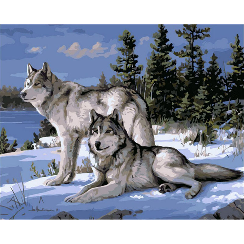 Wolf Canvas Unframed Painting By Numbers