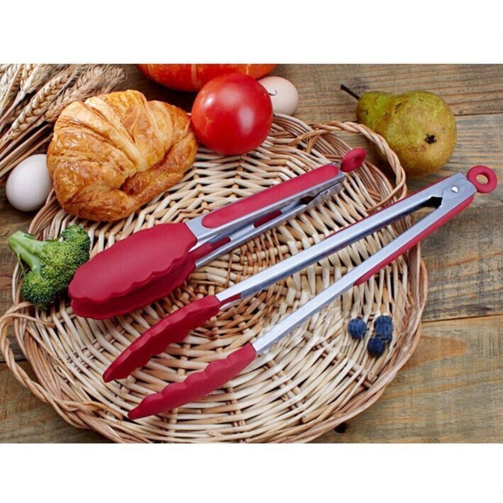 Silicone Serving BBQ Tongs