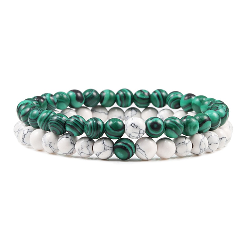 Men's Beaded Bracelet 2 Pcs Set