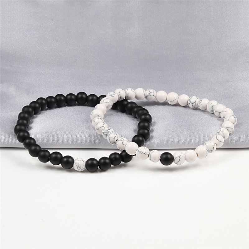 Men's Beaded Bracelet 2 Pcs Set