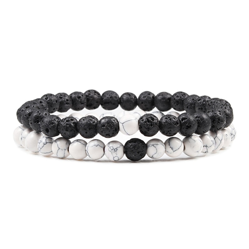 Men's Beaded Bracelet 2 Pcs Set