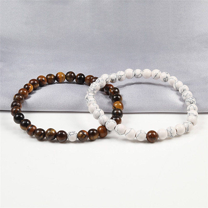 Men's Beaded Bracelet 2 Pcs Set