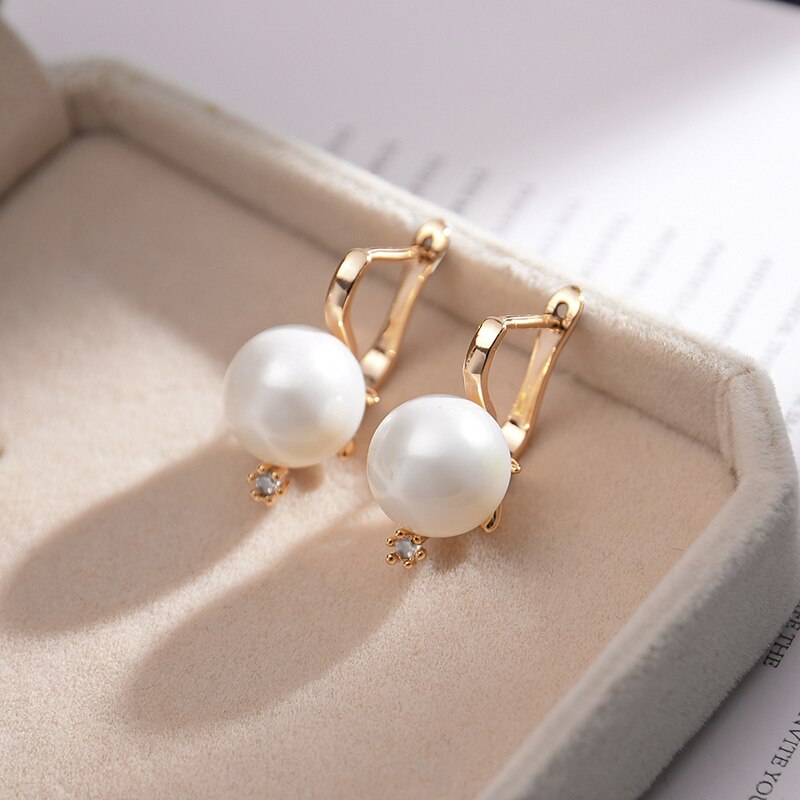 Women's Cubic Zirconia and Pearl Earrings