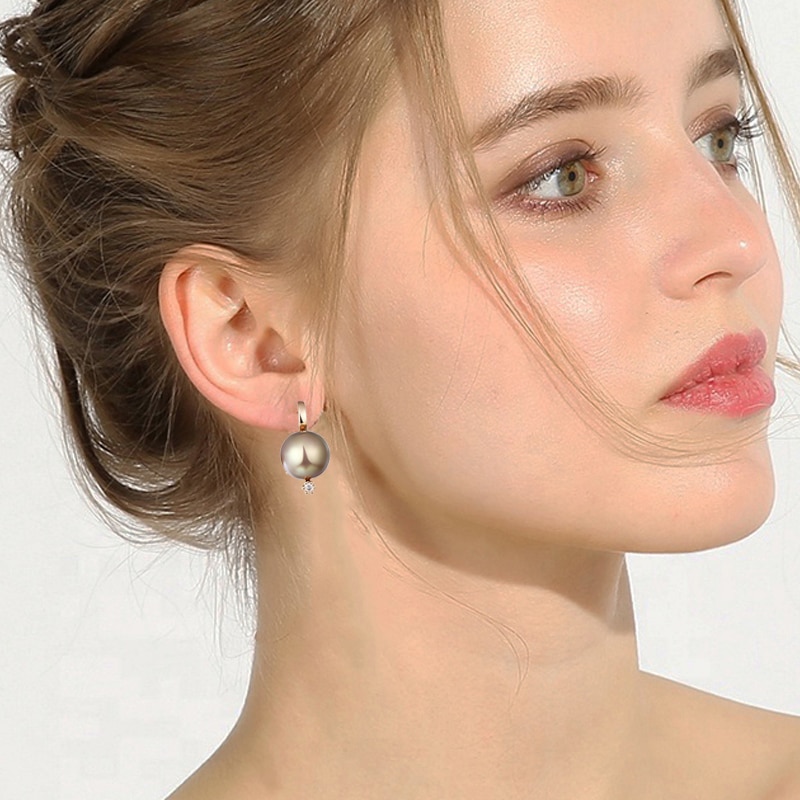 Women's Cubic Zirconia and Pearl Earrings