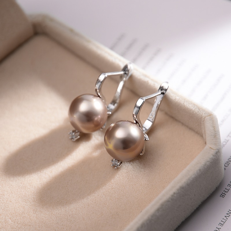 Women's Cubic Zirconia and Pearl Earrings