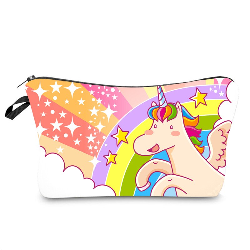 Cosmetic Organizer Bag with Unicorn Pattern