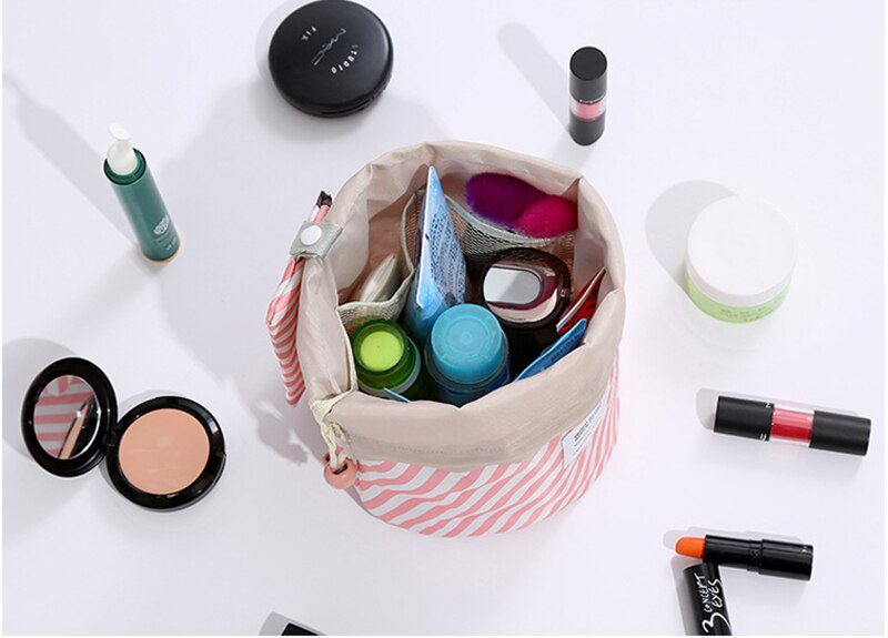 Round Drawstring Toiletry Bag