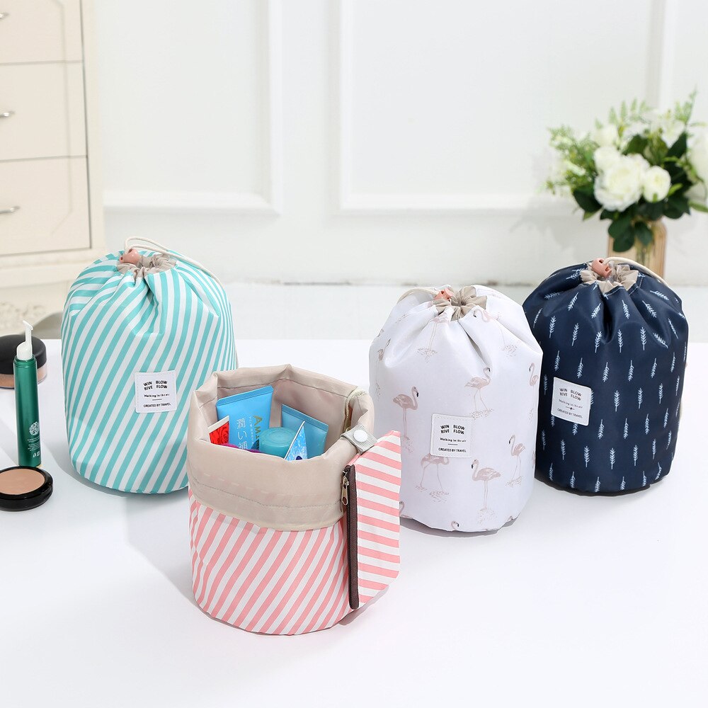 Round Drawstring Toiletry Bag