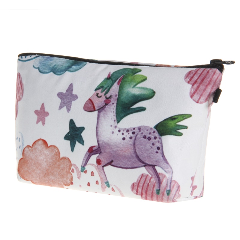 3D Watercolor Unicorn Organizer Bag for Women