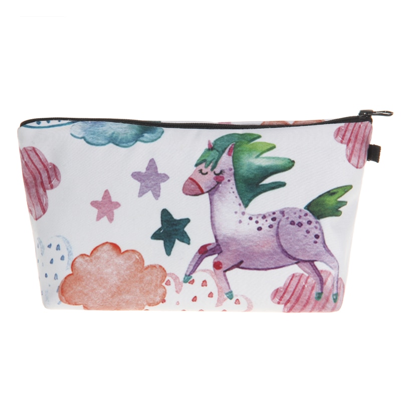 3D Watercolor Unicorn Organizer Bag for Women