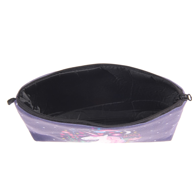 Unicorn Floral Printed Make-Up Cosmetic Bag