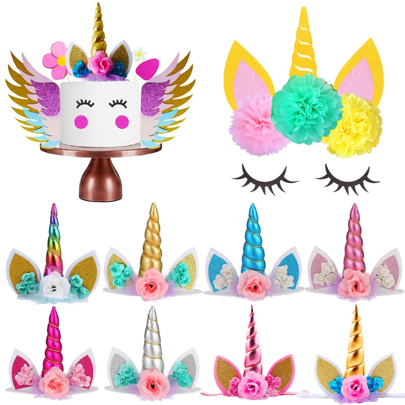 Unicorn Patterned Cake Decorations Set