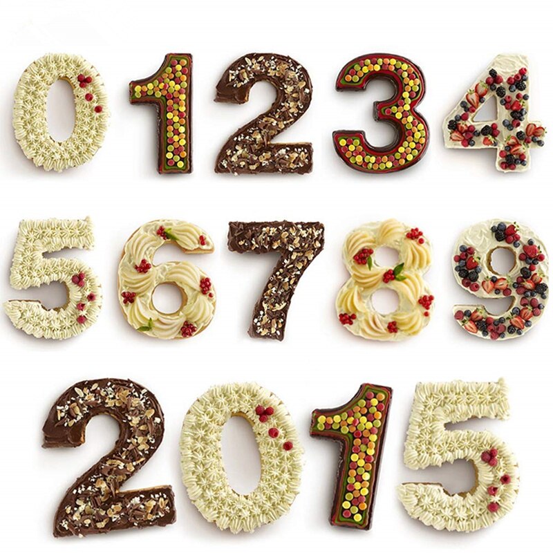 Large Silicone Number Shaped Baking Molds